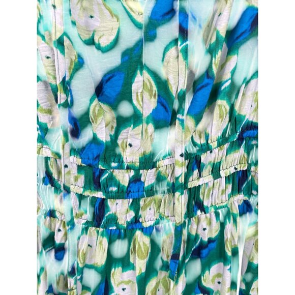 Angels Forever Young Green Floral Midi Dress Womens Size Small - Picture 4 of 11